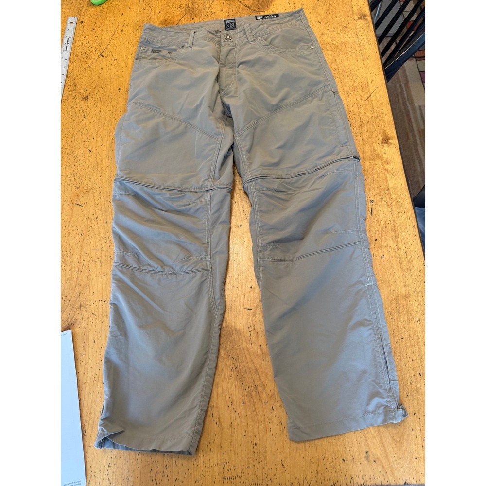 Kuhl Liberator Stealth 34x30 Mens Khaki Tan Convertible Hiking Outdoor Pants